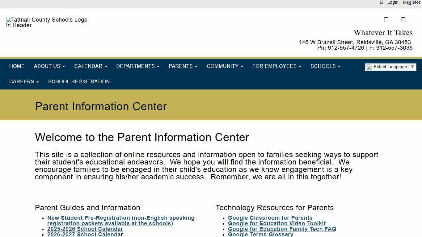 Parent Information Center - Tattnall County Schools
